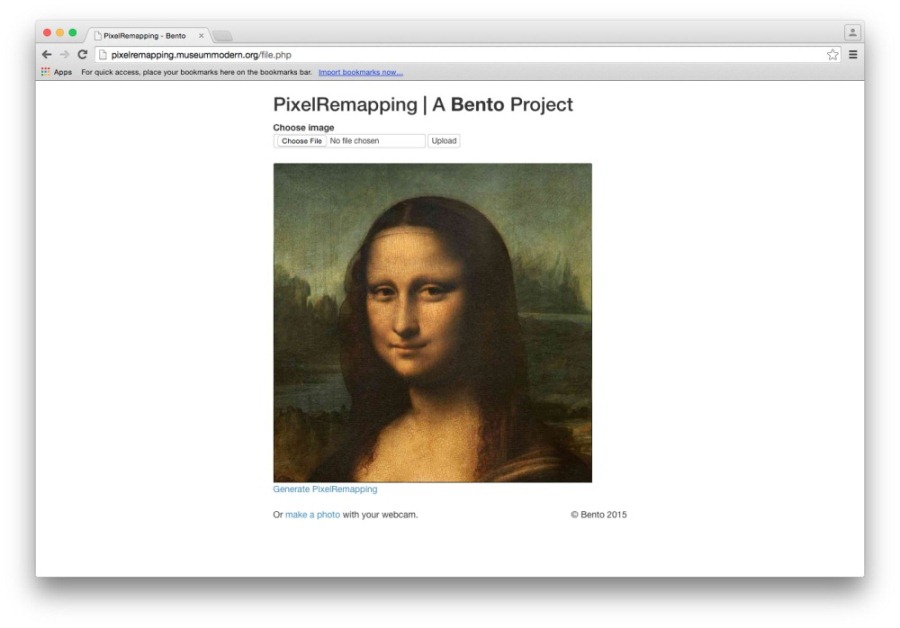 BENTO, Pixel Remapping, web art, 2015.