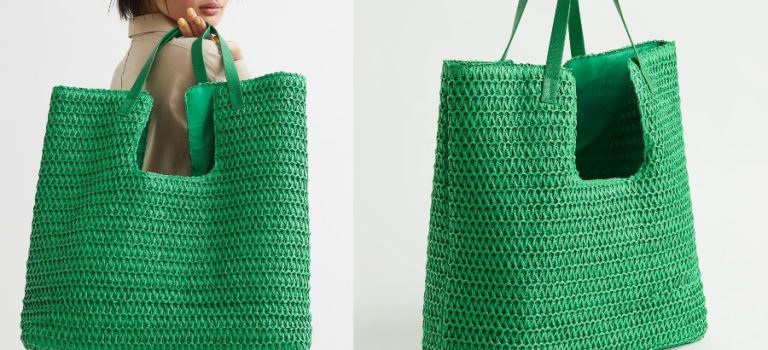 pletene torbe H&M zeleni pleteni ceger